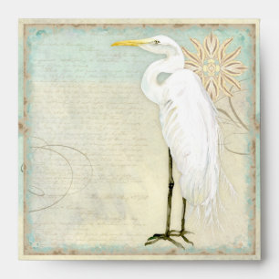 Great Egret Coastal Beach - Wedding Envelope
