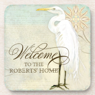Great Egret Coastal Beach - Welcome to our Home Coaster