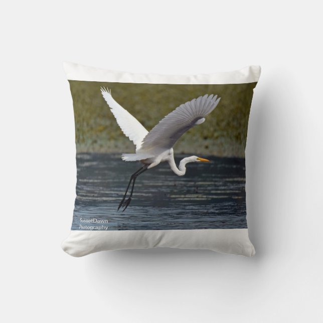 Great Egret Cushion (Front)