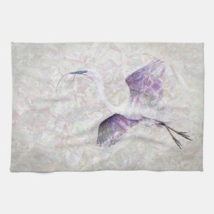 Great Egret Digital Art Kitchen Towel