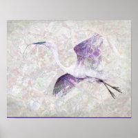 Great Egret Digital Art Poster