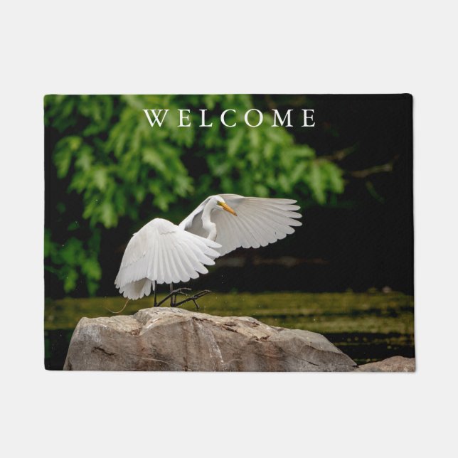 Great Egret Doormat (Front)