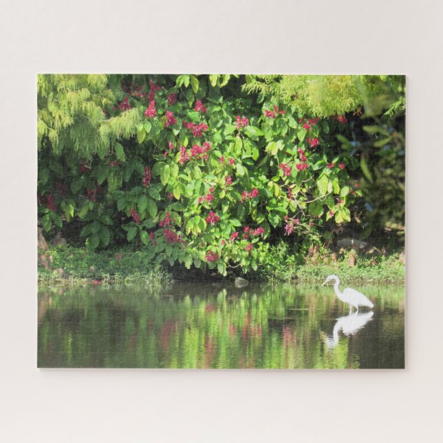 Great Egret Fishing - Beautiful Landscape Jigsaw Puzzle (Horizontal)