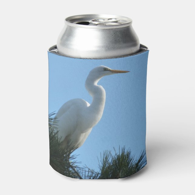 Great Egret in Sunny Florida Can Cooler (Can Front)