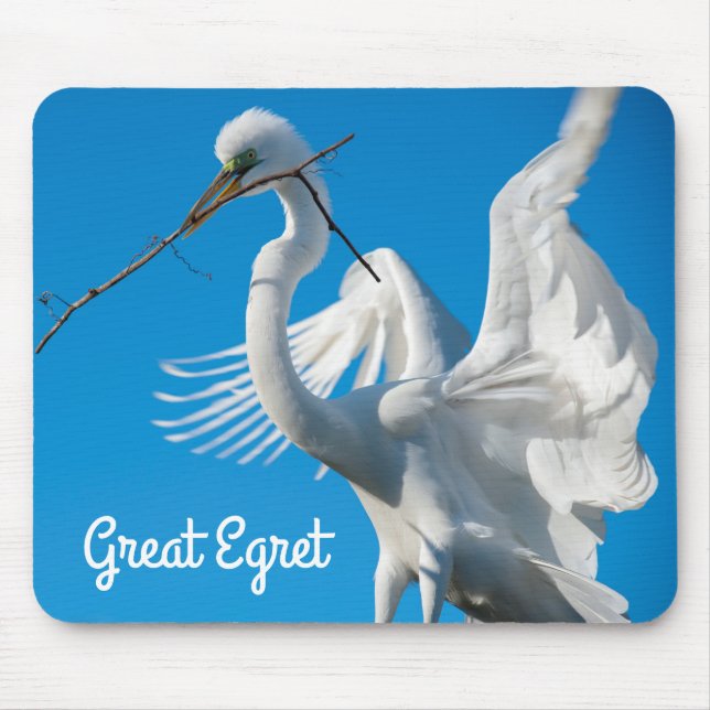 Great Egret Mouse Pad (Front)