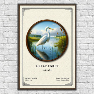 Great Egret Zoology Series Poster