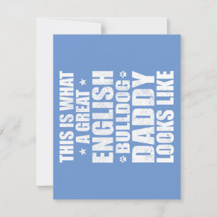 Great English Bulldog Daddy Dog Owner  Invitation