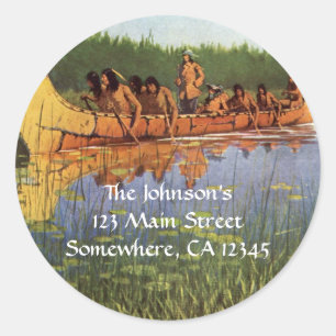 Great Explorers by Remington, Vintage Pioneers Classic Round Sticker