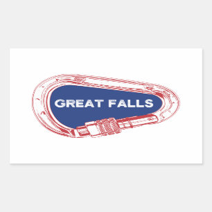 Great Falls Climbing Carabiner Rectangular Sticker