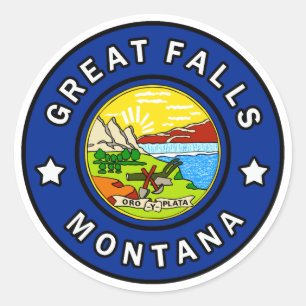 Great Falls Montana Classic Round Sticker