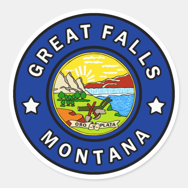 Great Falls Montana Classic Round Sticker (Front)