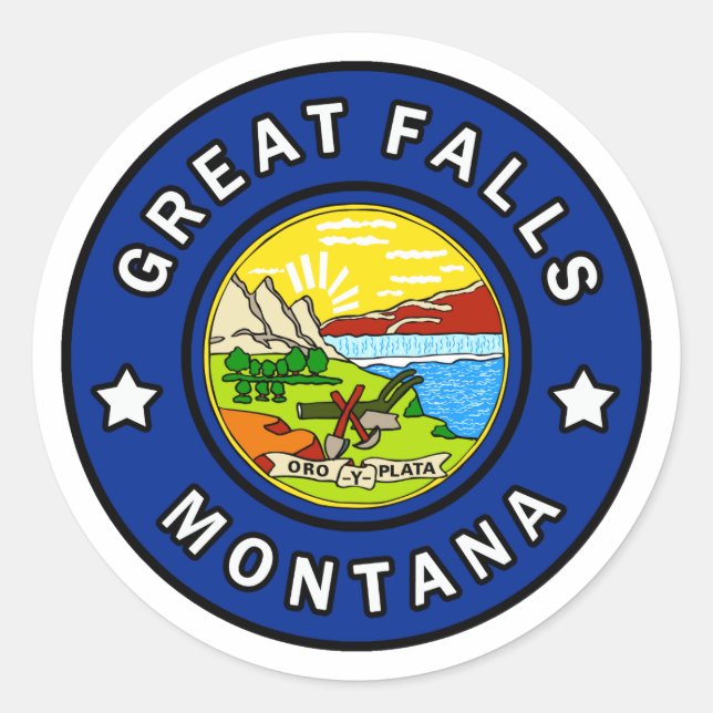 Great Falls Montana Classic Round Sticker (Front)