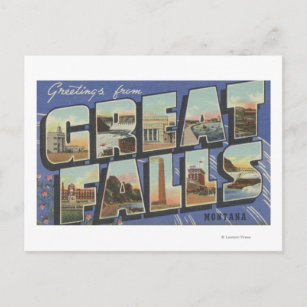 Great Falls, Montana - Large Letter Scenes 2 Postcard