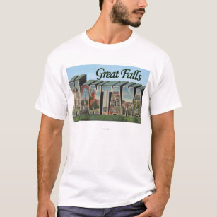 Great Falls, Montana - Large Letter Scenes T-Shirt