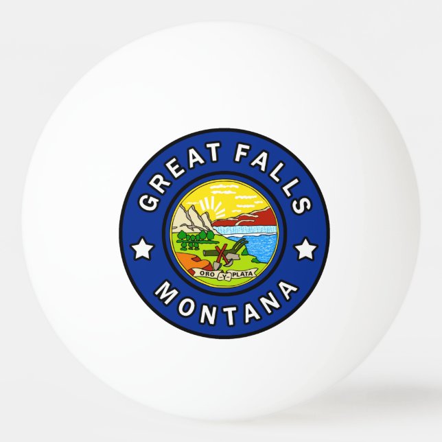 Great Falls Montana Ping Pong Ball (Front)