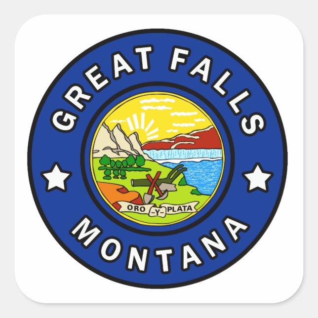 Great Falls Montana Square Sticker (Front)