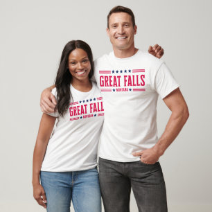 GREAT FALLS MONTANA Stars & Stripes T-Shirt
