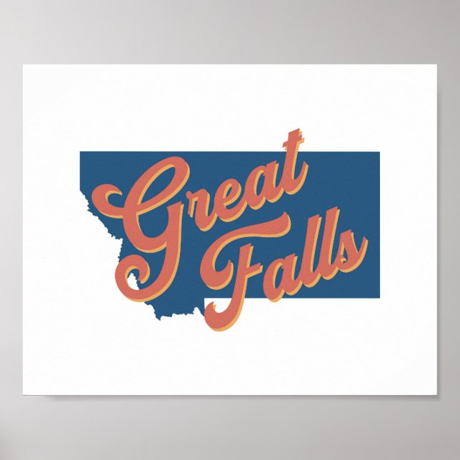 Great Falls, Montana state print (Front)