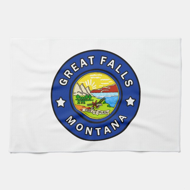 Great Falls Montana Tea Towel (Horizontal)