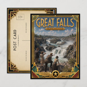Great Falls Montana Vintage Art Deco Golden Age Postcard