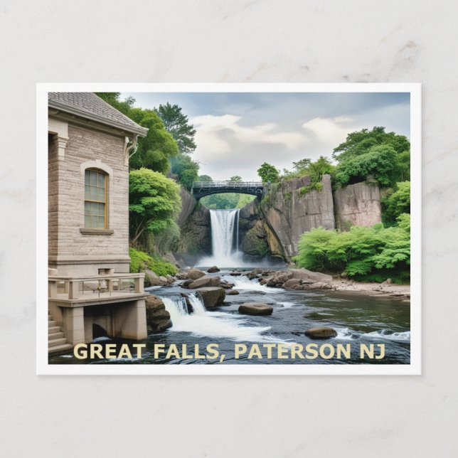 Great Falls, Paterson NJ Postcard (Front)