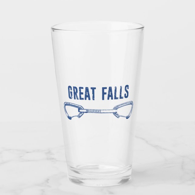 Great Falls Virginia Rock Climbing Quickdraw Glass (Front)