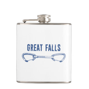 Great Falls Virginia Rock Climbing Quickdraw Hip Flask