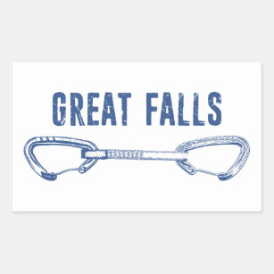 Great Falls Virginia Rock Climbing Quickdraw Rectangular Sticker