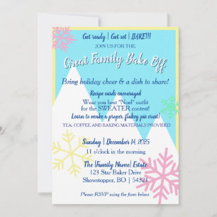 Great Family Bake Off Invitation   Pastel