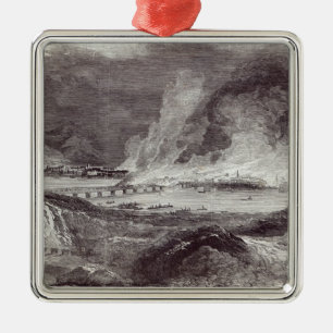 Great Fire at Pittsburgh Metal Tree Decoration