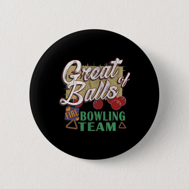 Great Fire Bowling Team Funny Vintage Pin Tee  (Front)