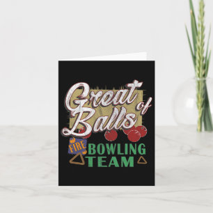 Great Fire Bowling Team Funny Vintage Pin Tee Card