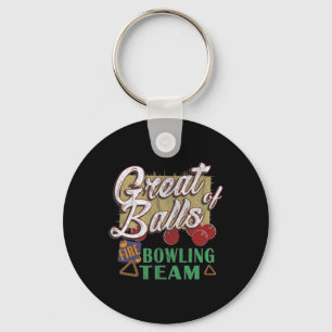 Great Fire Bowling Team Funny Vintage Pin Tee Key Ring