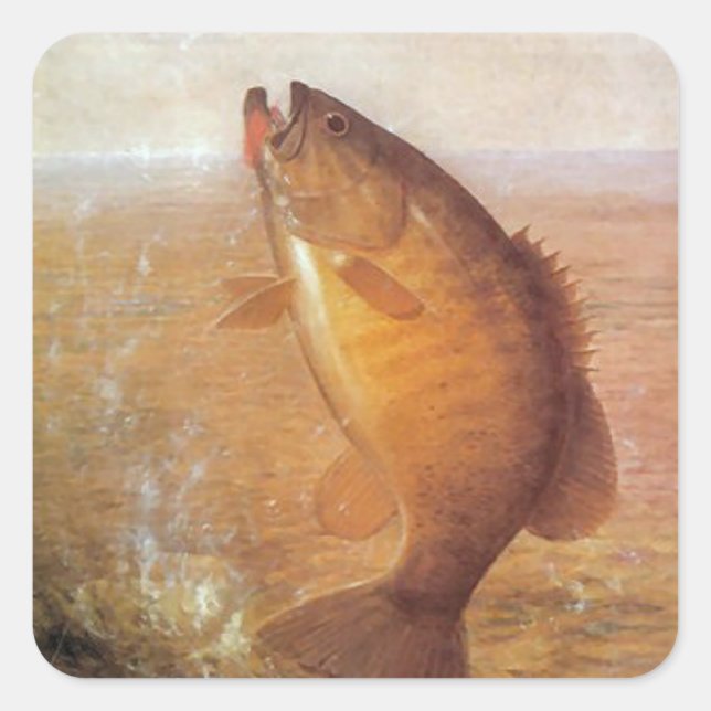 Great fish square sticker (Front)