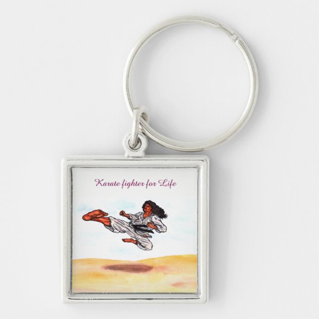 great flying karate master kick key ring (Front)