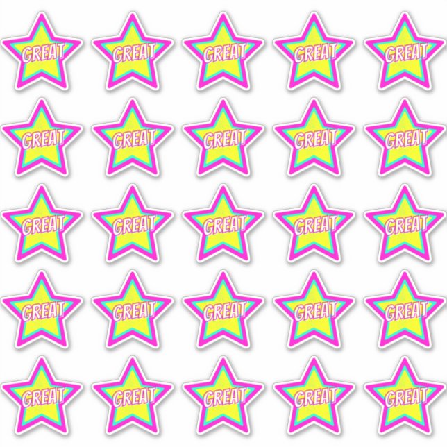 Great Fun Star Teacher Reward Comment Stickers (Front)