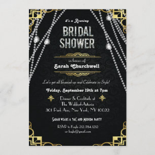 Great Gatsby Art Deco Bridal Shower Invitation