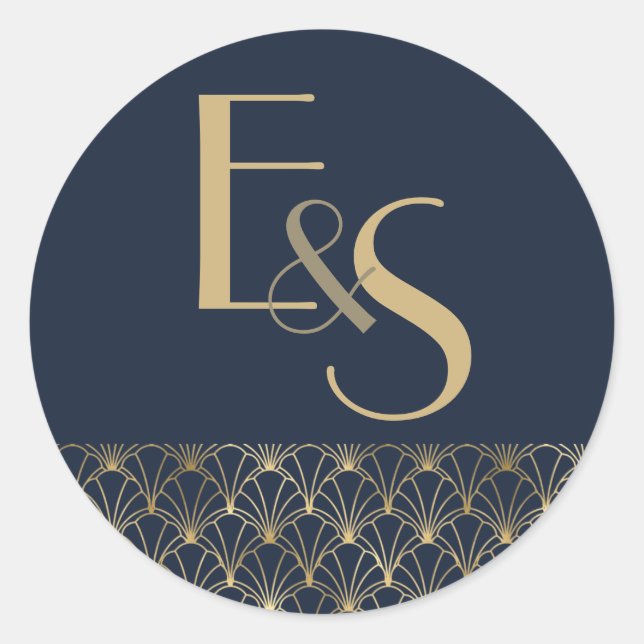 Great Gatsby art deco elegant wedding Sticker (Front)