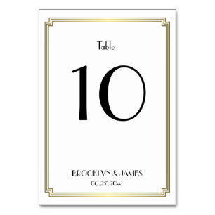 Great Gatsby Art Deco Gold Wedding Table Numbers