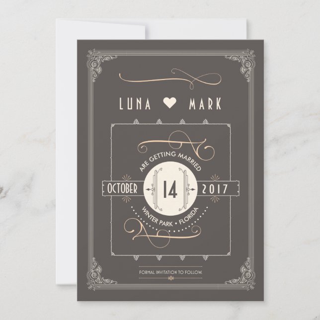 Great Gatsby Art Deco Save the Dates Save The Date (Front)