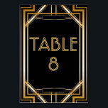 Great Gatsby Art Deco Table Number Cards<br><div class="desc">Great Gatsby Art Deco Table Number Cards | Custom Template</div>