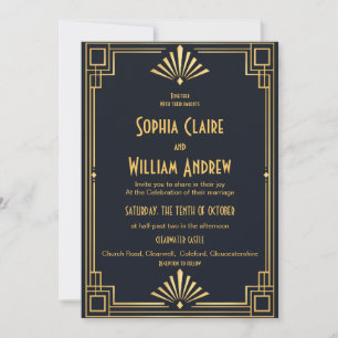 Great Gatsby Art Deco Wedding Invitation