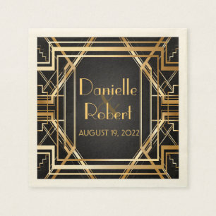 Great Gatsby Art Deco Wedding Personalised Napkin