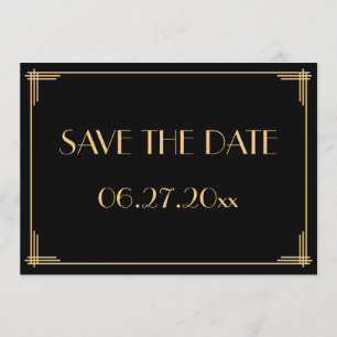 Great Gatsby Art Deco Wedding Save The Date Card