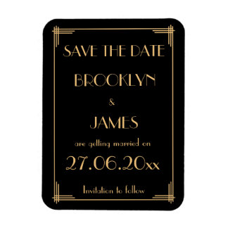 Great Gatsby Art Deco Wedding Save The Date Magnet