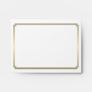 Great Gatsby Art Deco White Wedding RSVP Envelopes