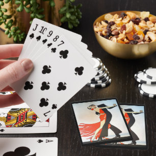 Great Gatsby Dancers in Black & Red  Playing Cards