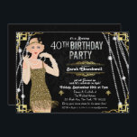 Great Gatsby Flapper Girl Birthday Invitation<br><div class="desc">Celebrate like they did in the Swinging Twenties with our fabulous,  Great Gatsby-inspired invitation. Whether you’re planning a bachelorette party or a birthday party,  take your event back in time to the fabulous era of Art Deco and lavish living.

//BRUNETTE HAIR OPTION AVAILABLE IN SHOP//</div>