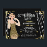 Great Gatsby Flapper Girl Birthday Invitation<br><div class="desc">Celebrate like they did in the Swinging Twenties with our fabulous,  Great Gatsby-inspired invitation. Whether you’re planning a bachelorette party or a birthday party,  take your event back in time to the fabulous era of Art Deco and lavish living.

//BRUNETTE HAIR OPTION AVAILABLE IN SHOP//</div>