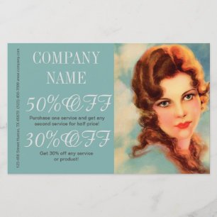 great gatsby girl beauty salon makeup hair stylist flyer